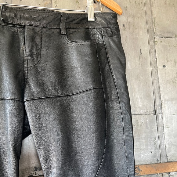 ALL SAINTS Italian Leather Low Rise Moto Pants - Picture 6 of 12